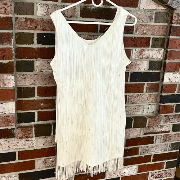 Spirit Silver Fringe V-Neck Mini Dress - Picture 5 of 10